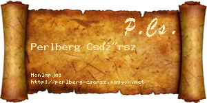 Perlberg Csörsz névjegykártya